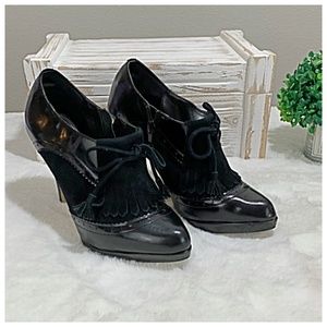 WHBM Leather and Suede Heeled Boot Size 7